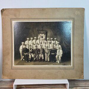 Antique 1919 La Porte Lodge LOOM Fraternal Order Group Photograph With Masonic A